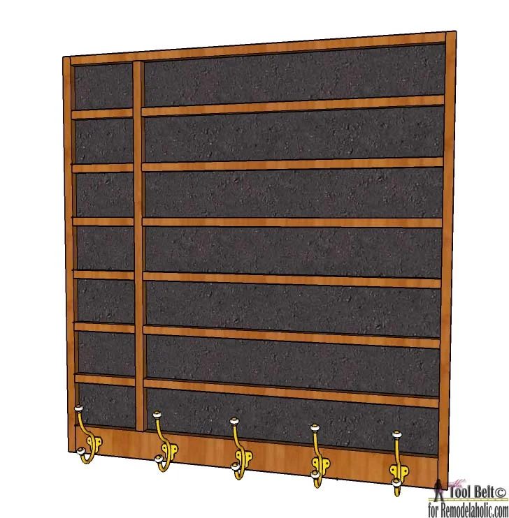 Organize your family with a divided chalkboard calendar with hooks. Free Handmade plans and walkthrough on #Bekob #organization