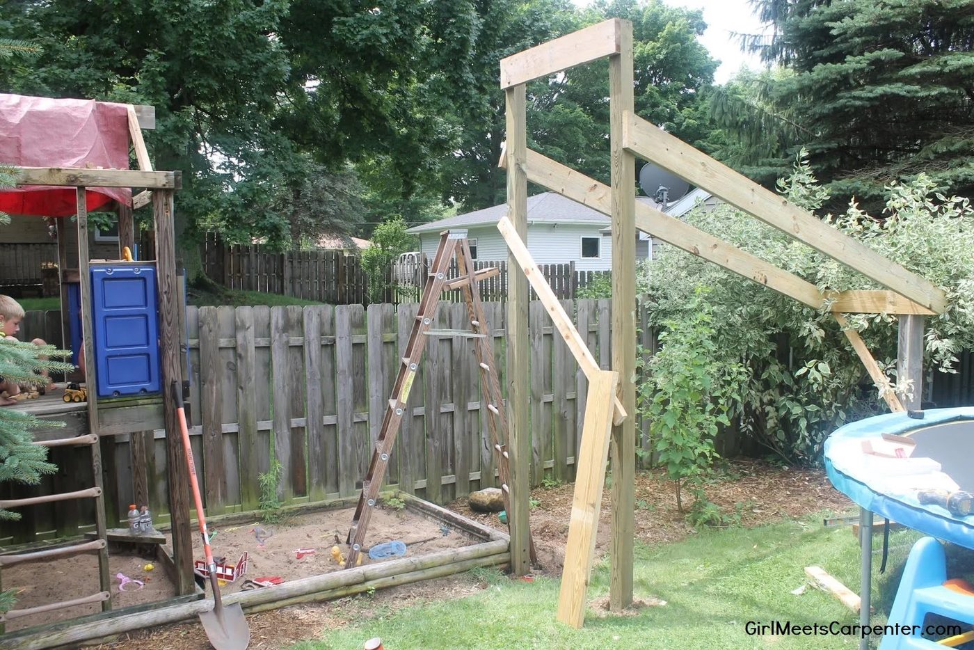 5 Build A Ninja Course In Your Backyard Using Your Existing Swing Set By Girl Meets Carpenter Featured On @Bekob