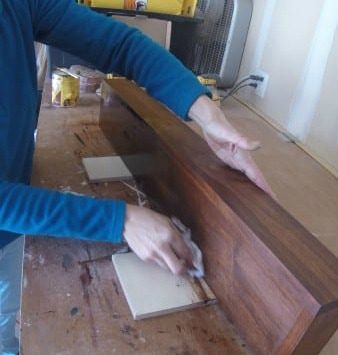 Wiping Off Gel Stain Floating Shelf
