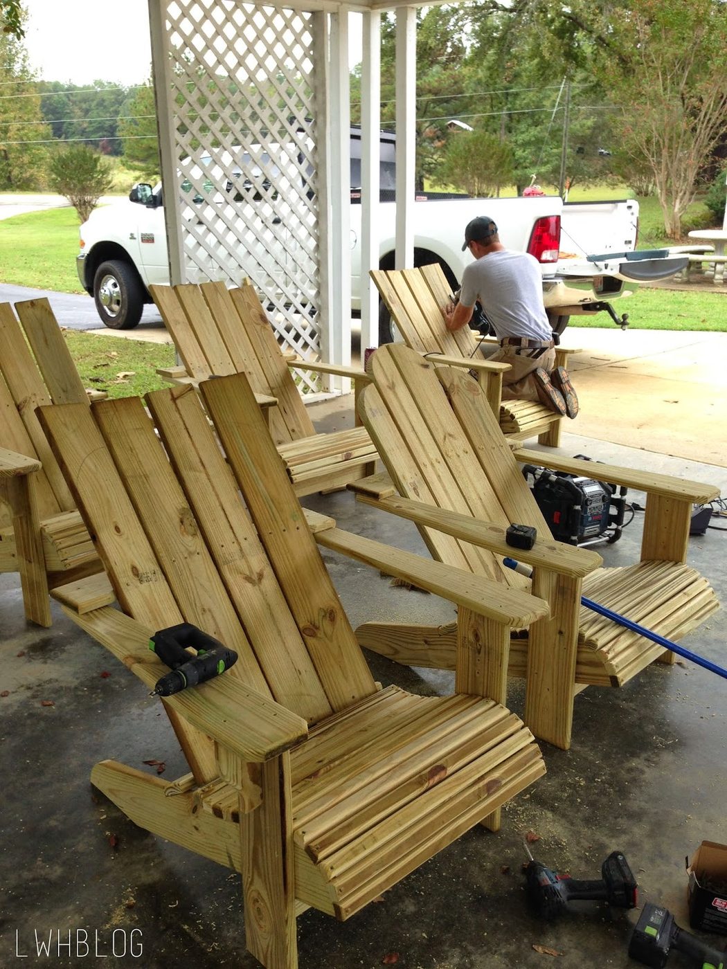 Building Adirondack Chairs by Little White House Blog featured on @Bekob
