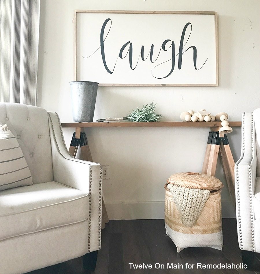 Handmade Sawhorse Sofa Table by Twelve On Main