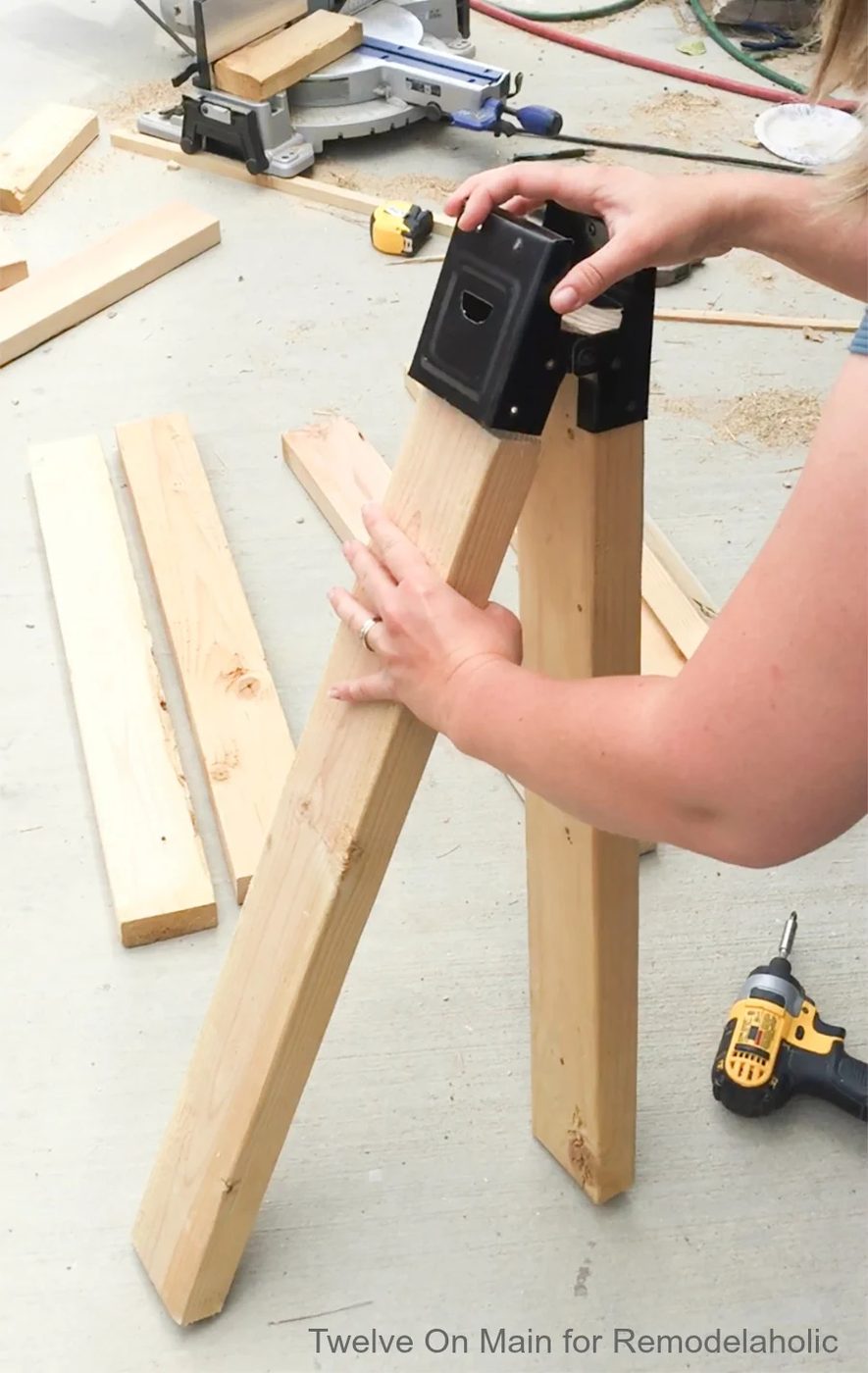 Handmade Sawhorse Sofa Table by Twelve On Main for Bekob