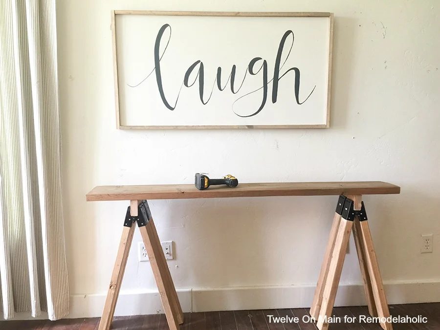 Handmade Sawhorse Sofa Table by Twelve On Main for Bekob