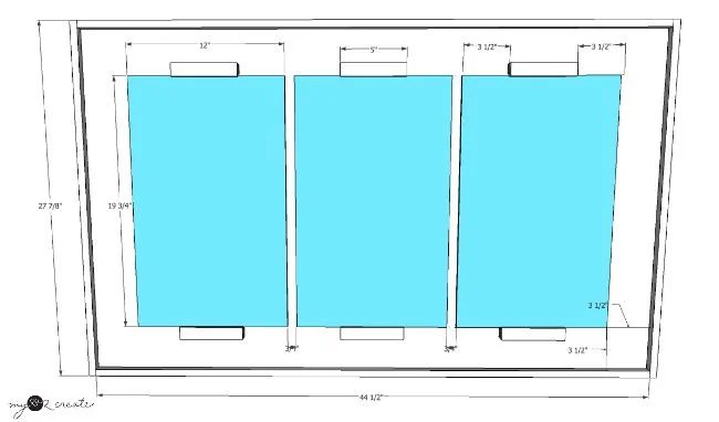 Triptych Frame, front dimensions
