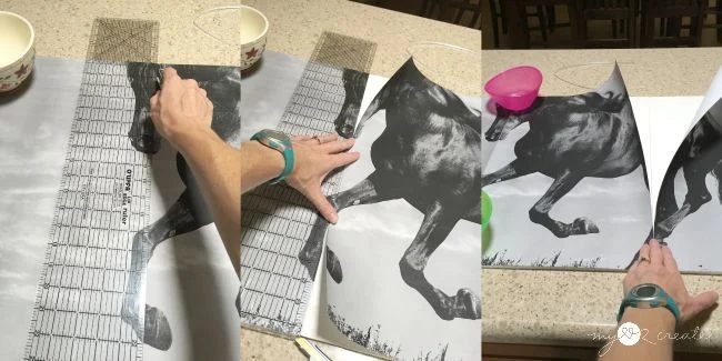 cutting engineer print into three pieces, MyLove2Create
