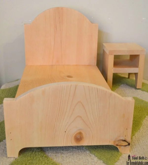 Unfinished Handmade Wood Doll Bed For 18 Dolls, straightforward first-time Plans #Bekob