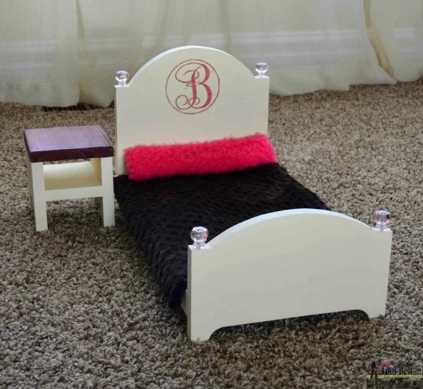 How To Make A Handmade Doll Bed For 18 Dolls With Matching Nightstand, Baby Doll Bed Plans #Bekob