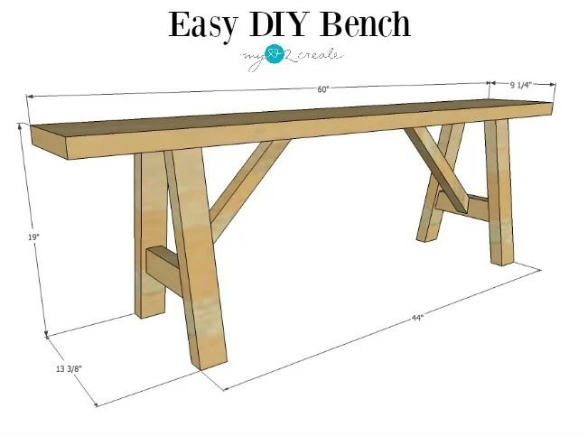 Final Dimensions, straightforward Handmade Wood Bench Plans, MyLove2Create