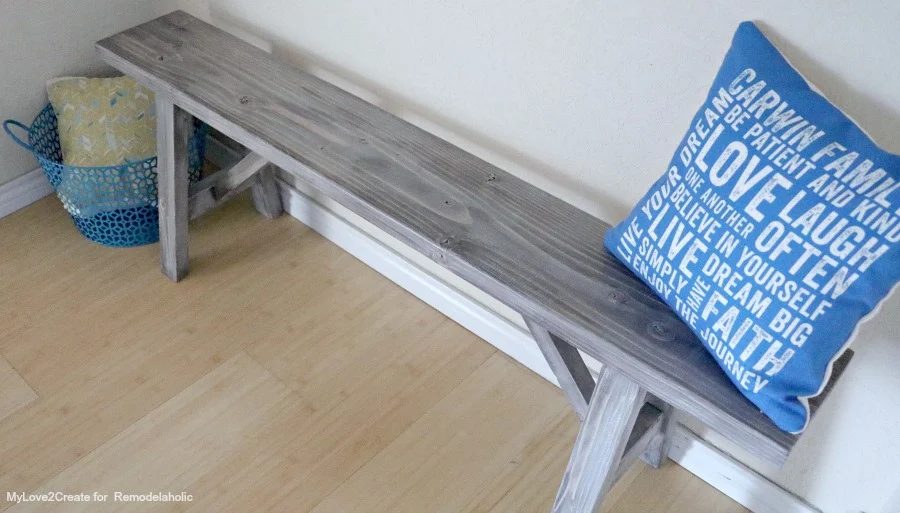 Build a Handmade Wood Bench with Rustic Farmhouse Stain, MyLove2Create