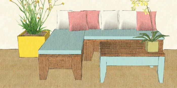 Build An straightforward Patio Set with Benches and a Coffee Table
