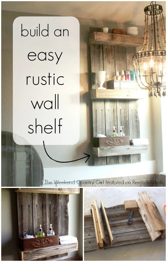 Build an straightforward rustic wall shelf using old fencing wood. Nice direct style, straightforward to build. Bekob.com