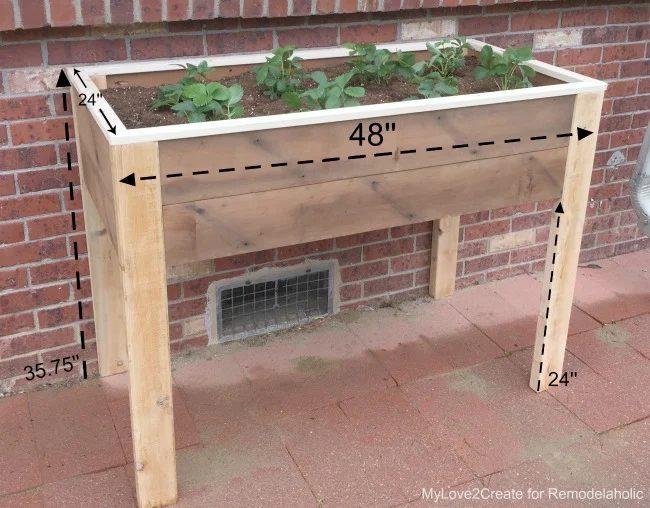 Dimensions for Elevated Planter Box, MyLove2Create for Bekob