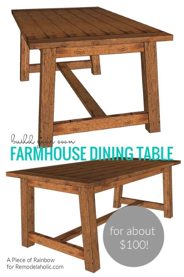 How To Build A Diy Farmhouse Dining Table For $100