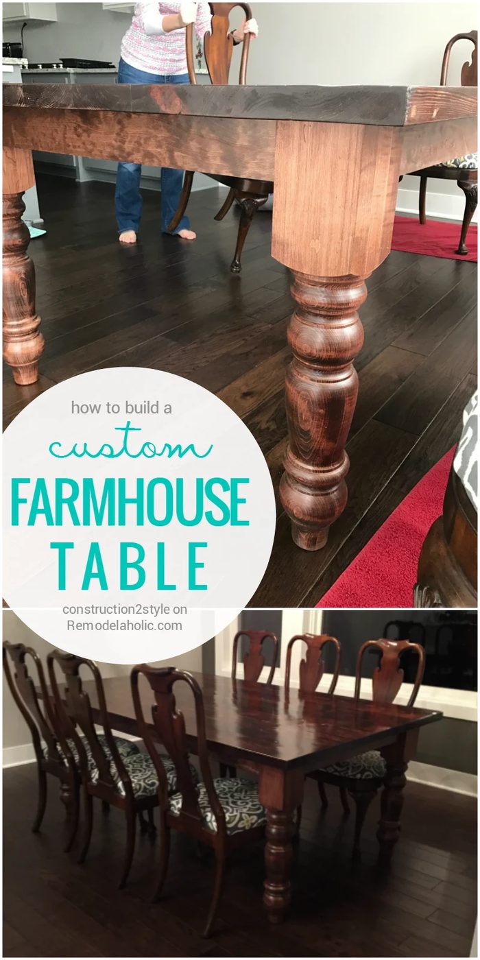 Custom Farmhouse Style Table Handmade walkthrough | Build a farmhouse table | Handmade Farmhouse Furniture | Bekob.com