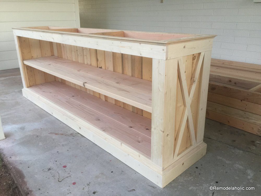 build a farmhouse style planked x tv console or sideboard @Bekob (25)