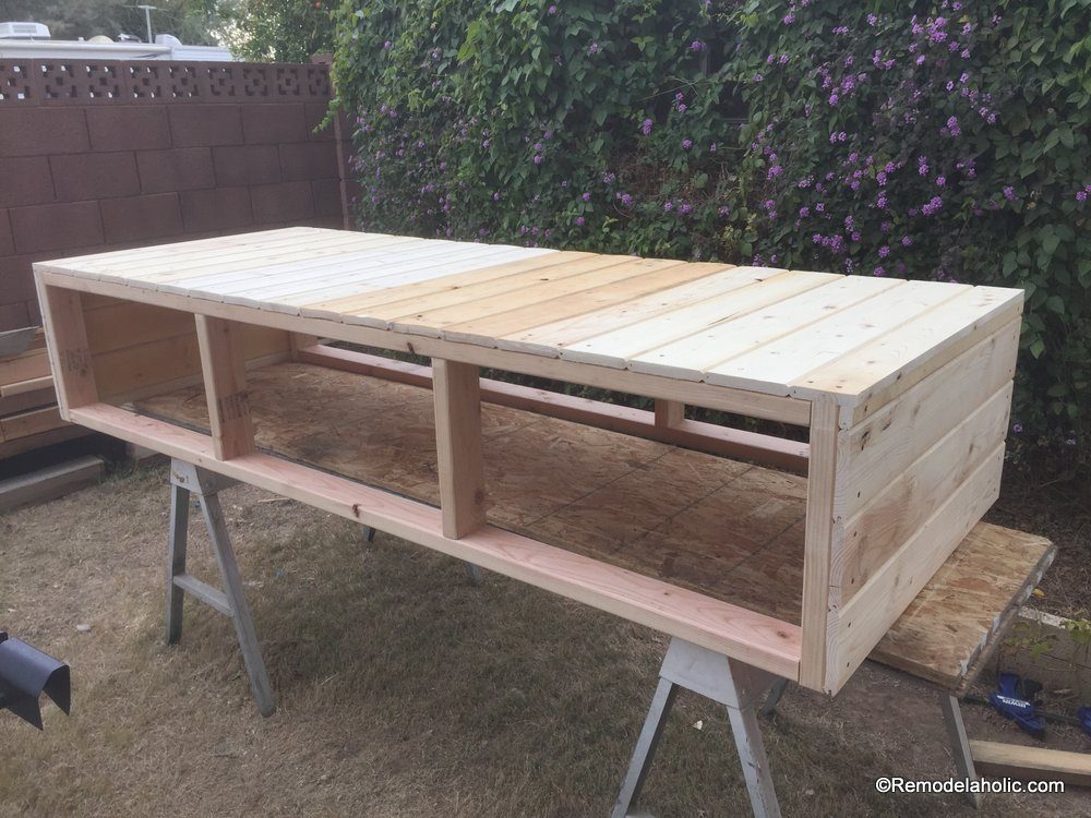 build a farmhouse style planked x tv console or sideboard @Bekob (15)