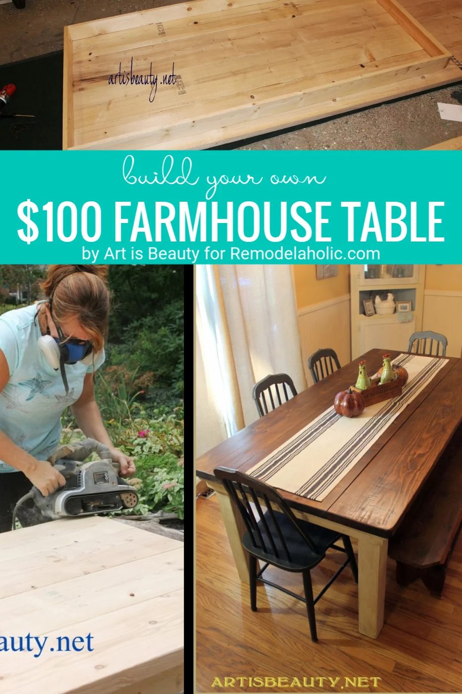 Farmhouse Table Handmade On A modest-cost By Art Is Beauty Featured On Bekob.com