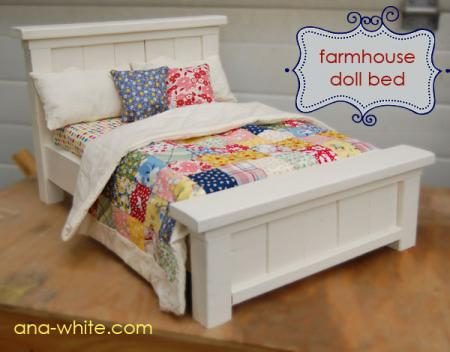 farmhouse doll bed, Ana White via Bekob.com