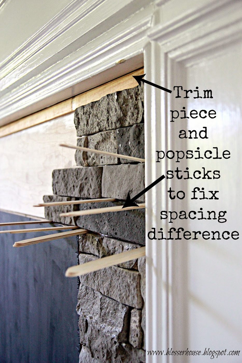 how to install airstone on a faux fireplace - Blesser House featured on @Bekob