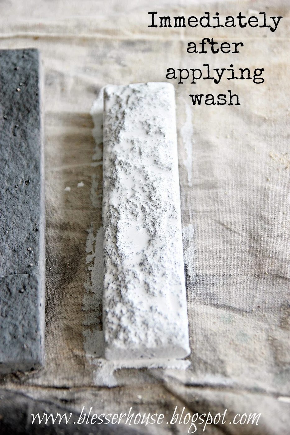 whitewash airstone for faux fireplace 2 - Blesser House featured on @Bekob