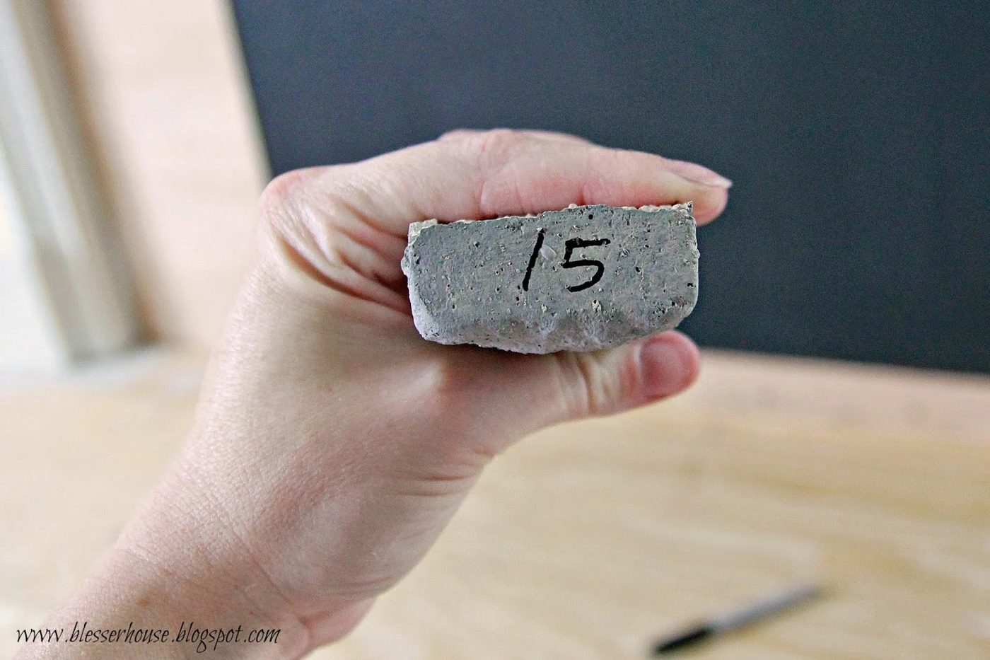 number stones after dryfit for handmade faux fireplace - Blesser House featured on @Bekob