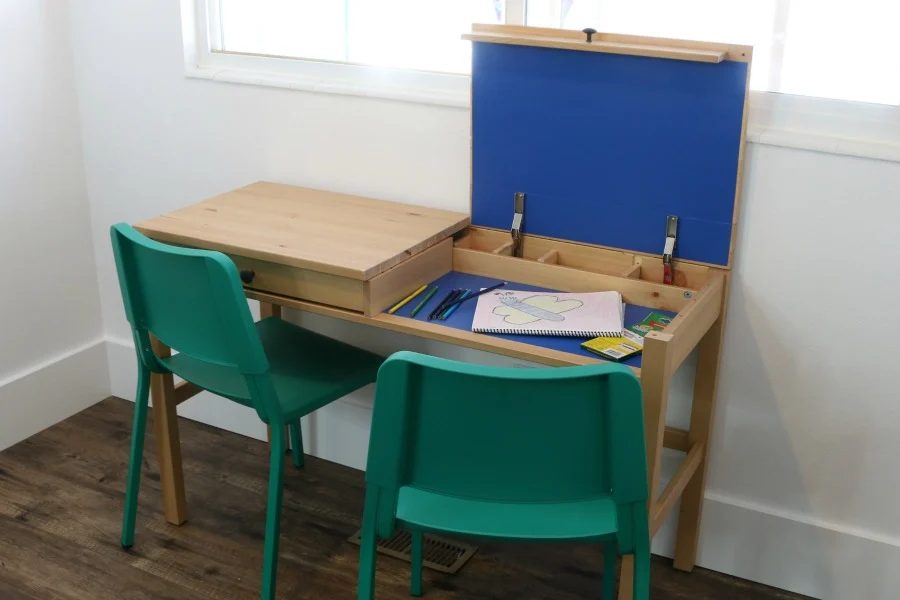 Handmade IKEA Hemnes Desk method into Hidden Double Desk for Kids