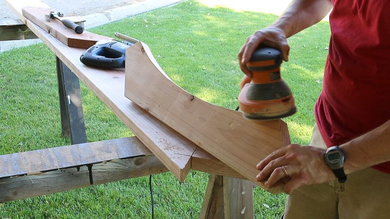 cut and sand 2x6 for wood garden arbor wedding arch