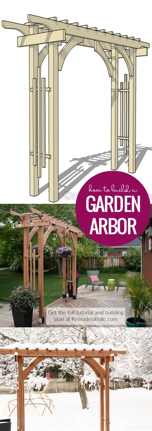 How To Build A Garden Arbor For A Backyard Structure Or Outdoor Wedding | This garden arbor is designed to be easily taken apart and transported, well fitted for a wedding or other
