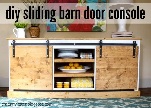 sliding barn door console