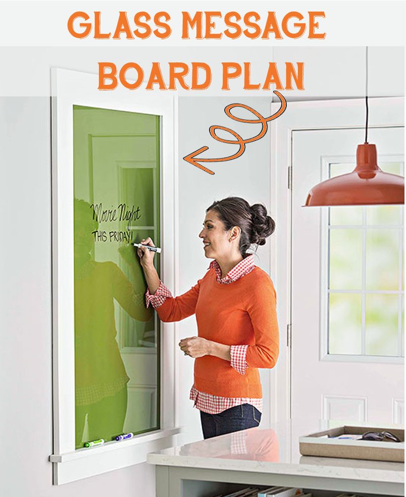 glass message board frame plan