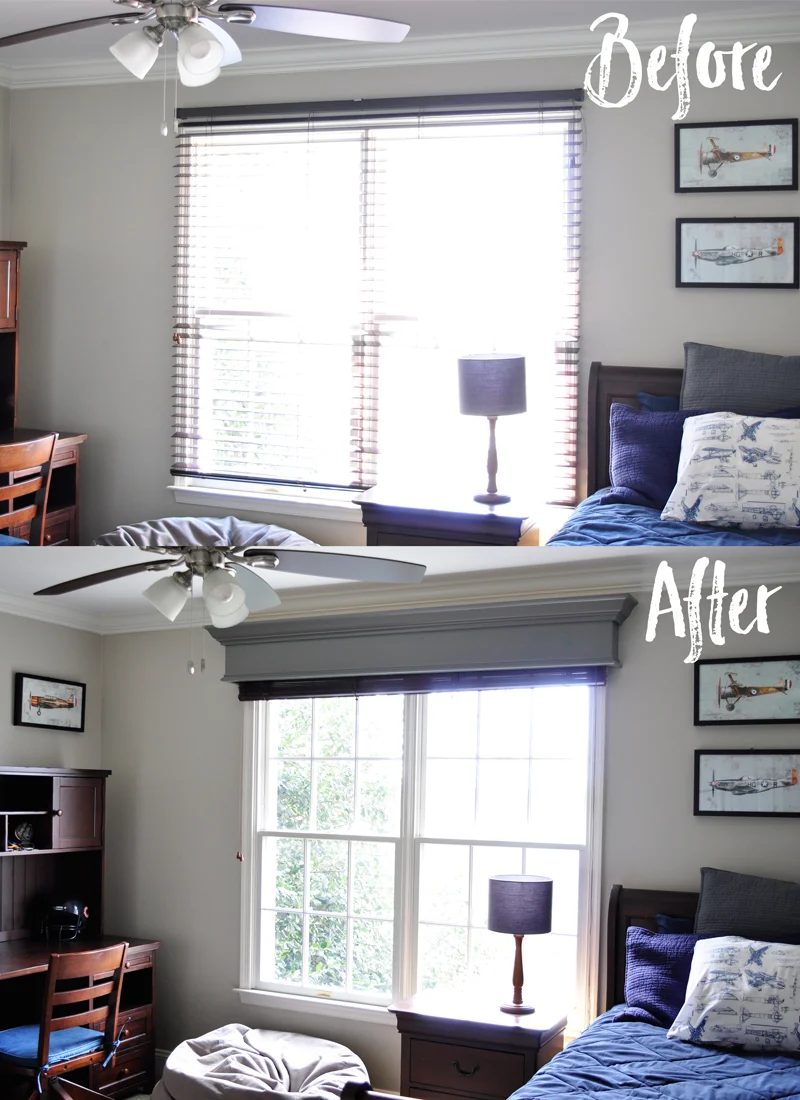 Handmade Window Cornice | detailed step-by-step photo walkthrough to build and hang a window cornice, on Bekob.com