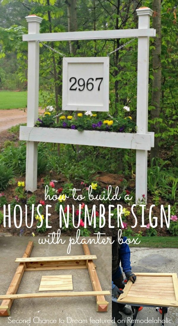 Build a House Number Sign with Planter Box - Second Chance to Dream featured on @Bekob #curbappeal