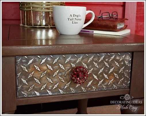 industrial metal side table