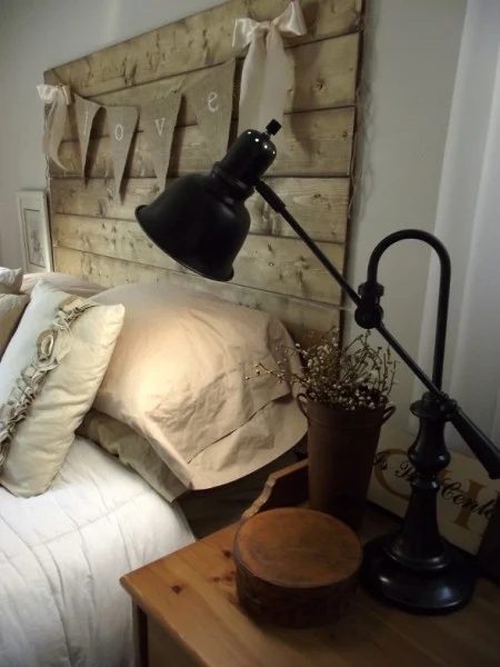 industrial reclaimed wood headboard