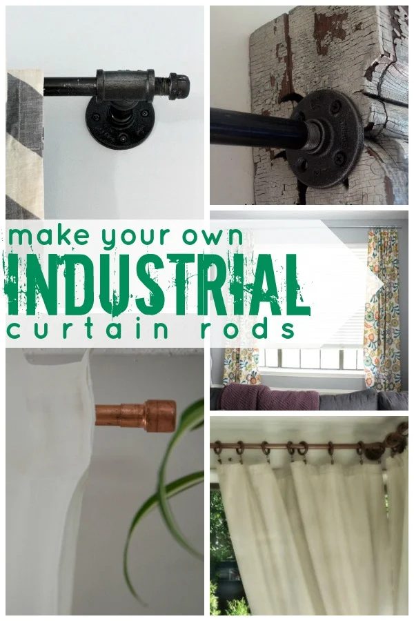 Handmade Industrial Curtain Rod Tutorials on Bekob