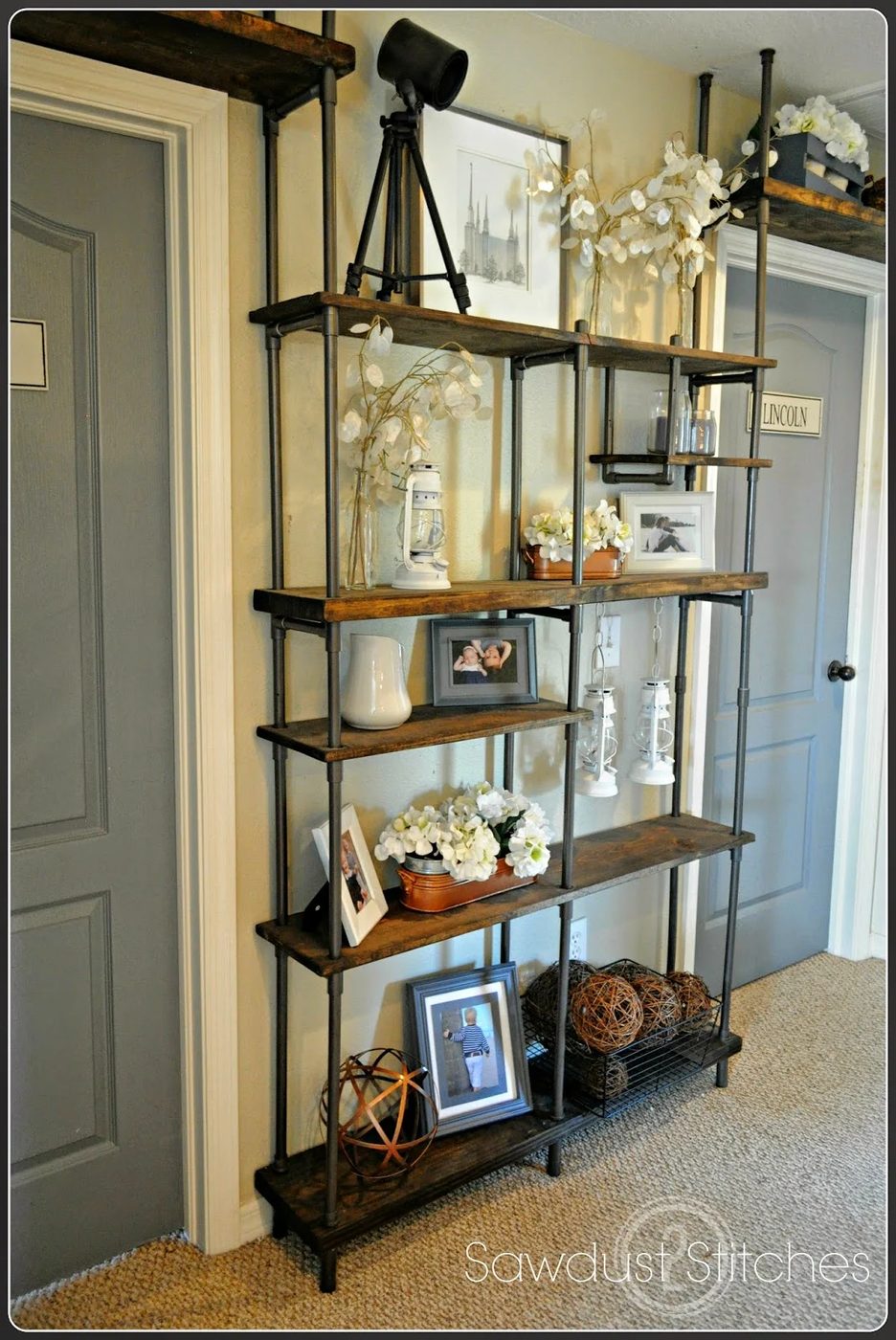 build an industrial shelf using PVC pipe, Sawdust 2 Stitches on Bekob