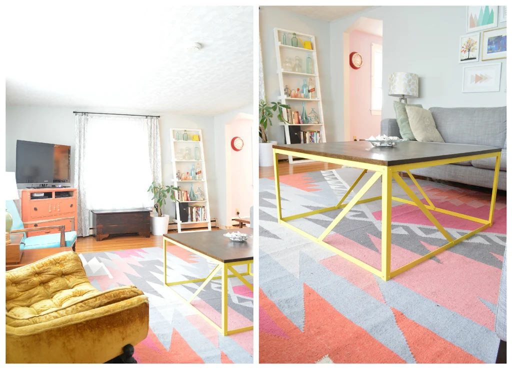 Hand built modern metal coffee table, make one for yourself!, Plaster and Disaster featured on Bekob.com