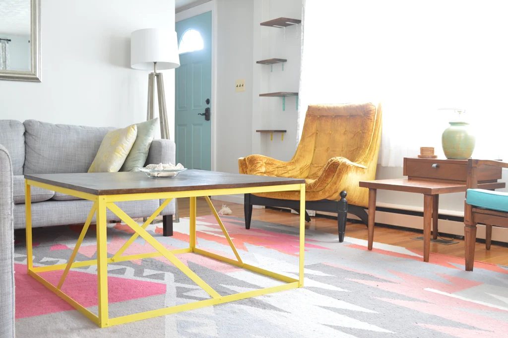 Modern metal coffee table Handmade with no welding, Plaster and Disaster featured on Bekob.com