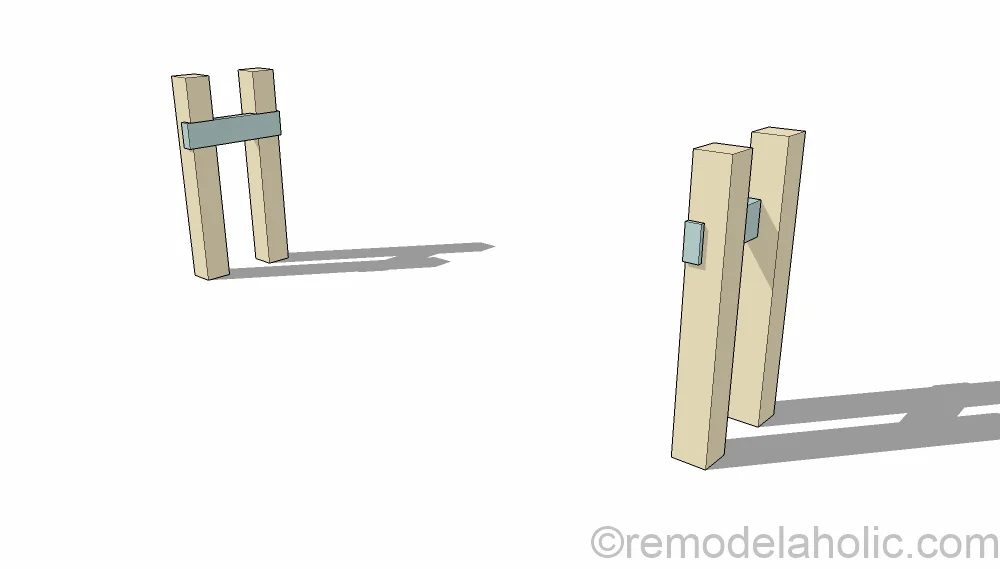 How to build a no-nails console table for straightforward disassembly for moving. Designed by Shabbyfufu, building plans by @Bekob