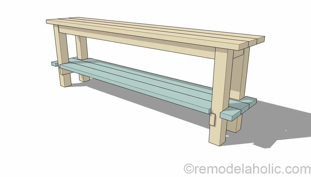 How to build a no-nails console table for straightforward disassembly for moving. Designed by Shabbyfufu, building plans by @Bekob
