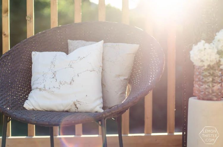 Gold Marble Throw Pillow