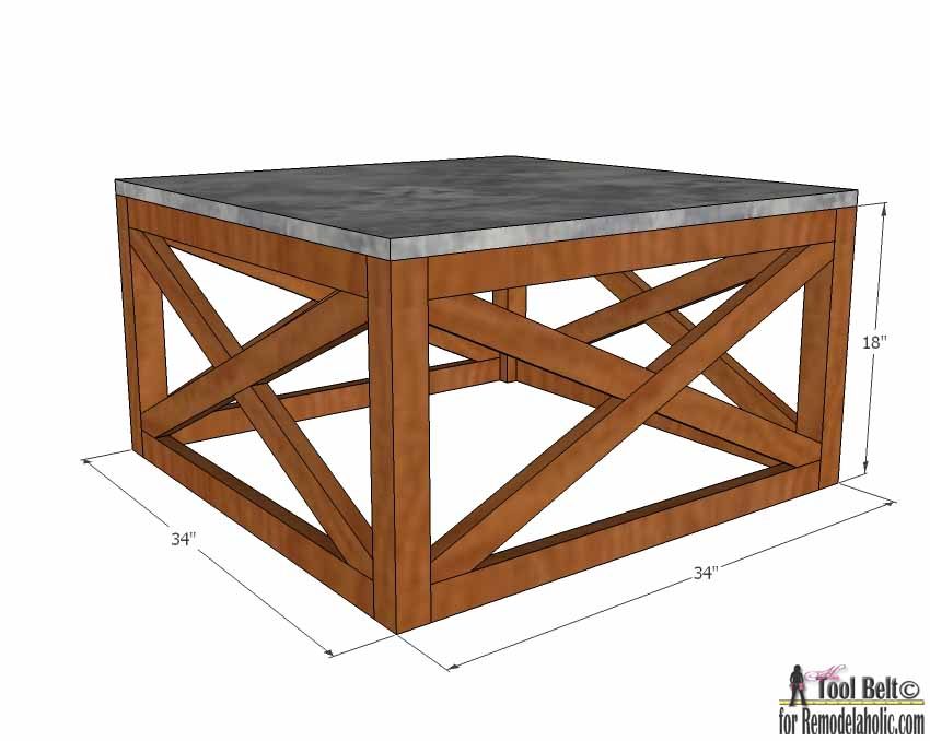 This is the well fitted outdoor coffee table for the deck, love the X base. Build a Handmade outdoor coffee table with these free plans.