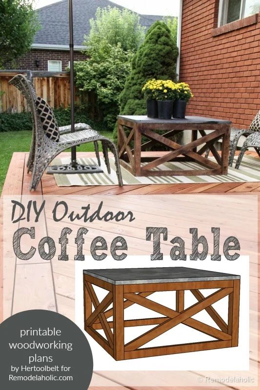 Handmade Outdoor Coffee Table With X Base, Woodworking Plans