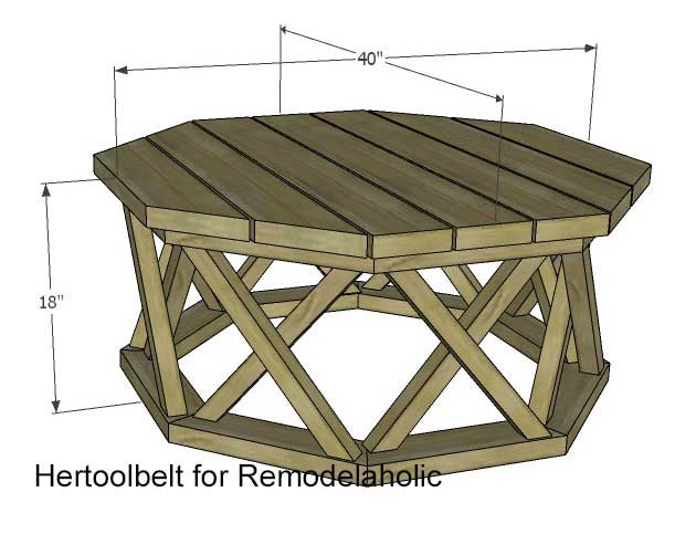 Octagon Handmade Outdoor Coffee Table | Outdoor Furniture Plans