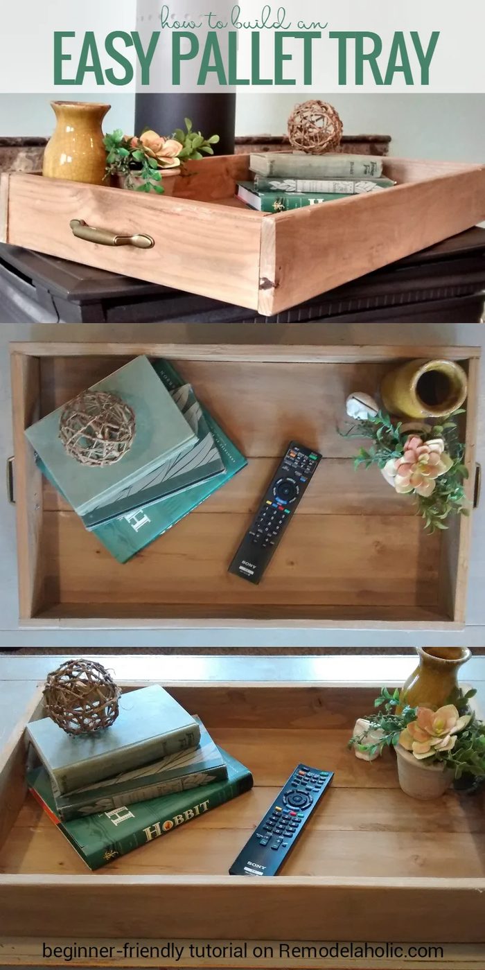 This straightforward pallet wood tray makes for a well fitted first-time project. Build one this weekend for yourself, and one for a gift! This is also an excellent first project t