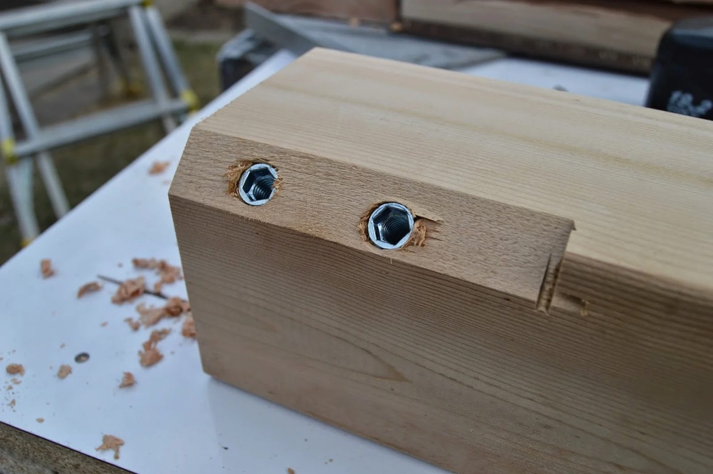 make and attach Handmade patio table legs