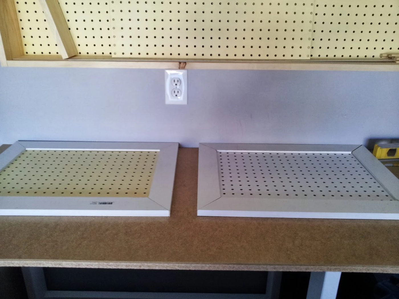 building sliding doors for the wall-mount pegboard tool cabinet, featured on Bekob.com