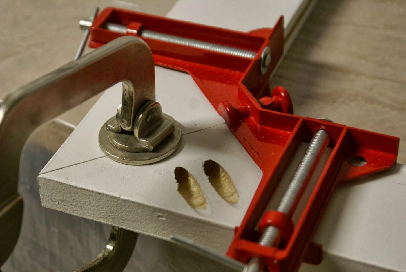 kreg-jig joints on doors of pegboard tool cabinet, featured on Bekob.com
