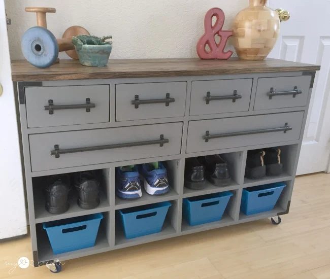Shoe Cubby Dresser Semi Front, MyLove2Create