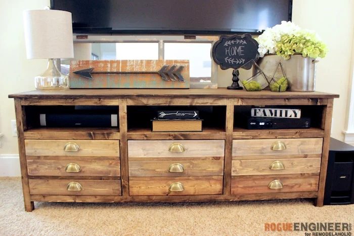 Handmade Printmakers Media Console Plans - Rogue Engineer 1